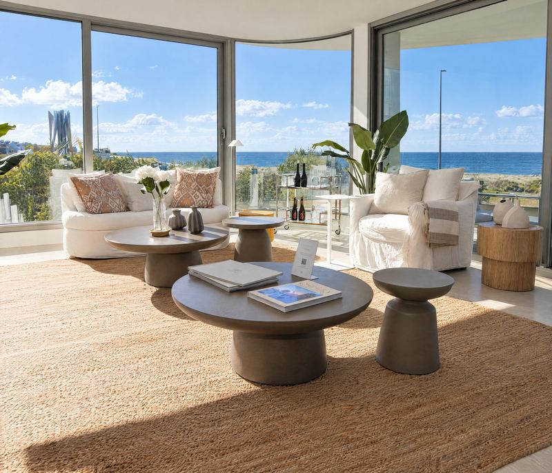 Living — Fotografía de arquitectura por Masstudio, Punta del Este (Océano Manantiales)