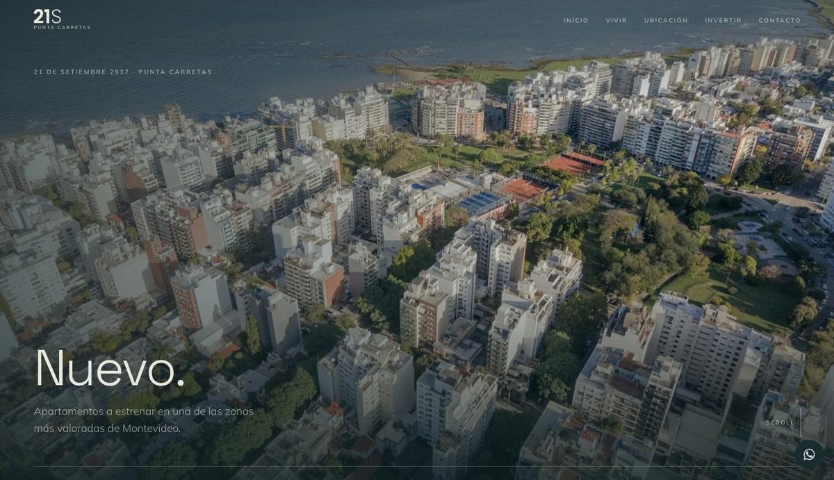 Sitio web de 21S Punta Carretas diseñado por Masstudio